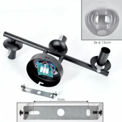 Gastor Plafonnier, Boule lumineuse Clair, Fumé, 3 lumières