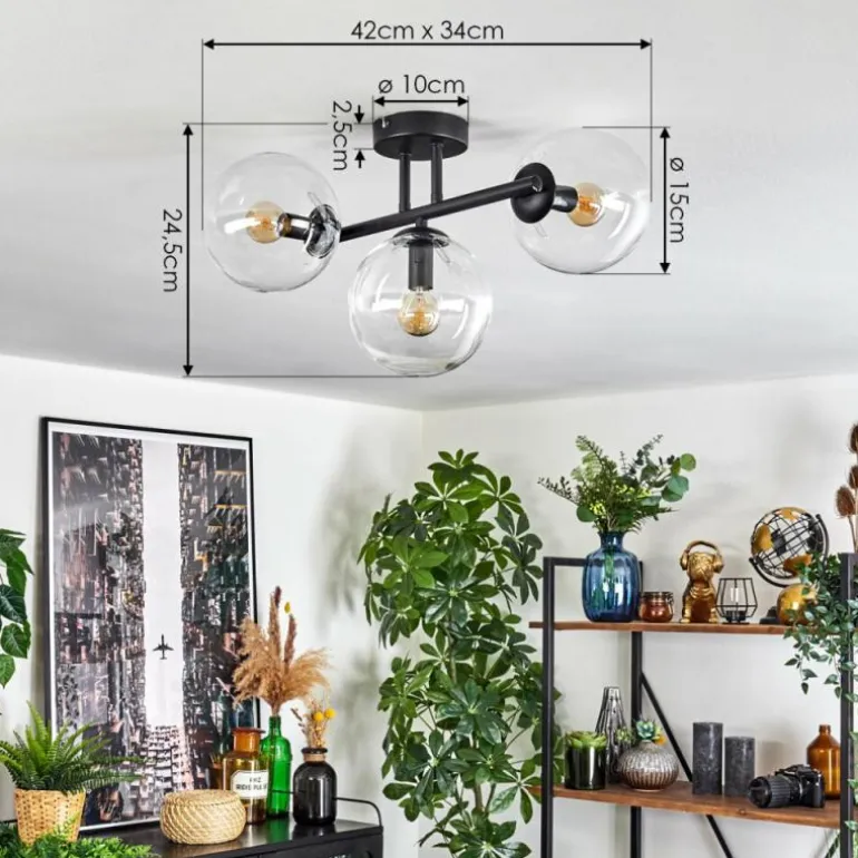 Gastor Plafonnier, Boule lumineuse Clair, 3 lumières