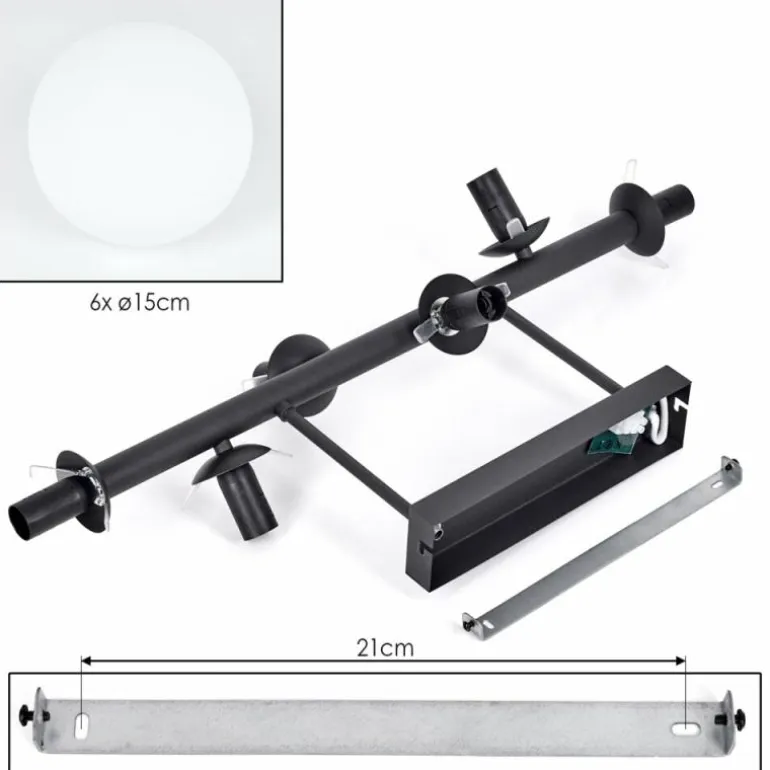 Gastor Plafonnier, Boule lumineuse Blanc, 6 lumières