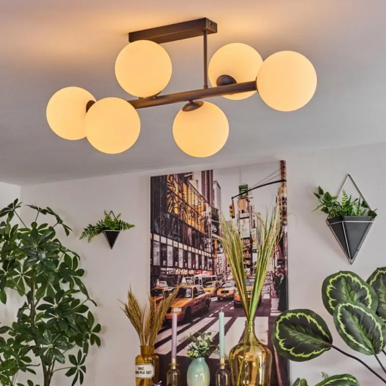 Gastor Plafonnier, Boule lumineuse Blanc, 6 lumières