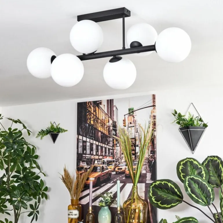 Gastor Plafonnier, Boule lumineuse Blanc, 6 lumières