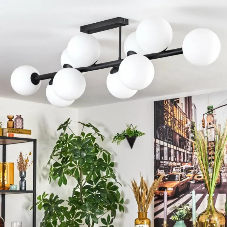 Gastor Plafonnier, Boule lumineuse Blanc, 10 lumières