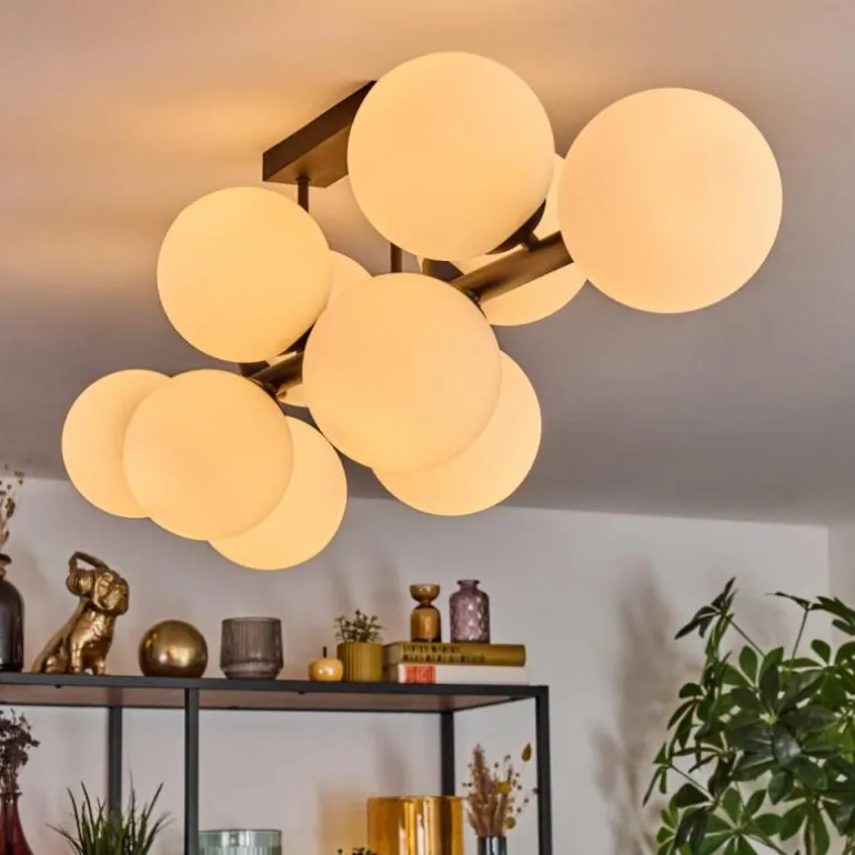 Gastor Plafonnier, Boule lumineuse Blanc, 10 lumières