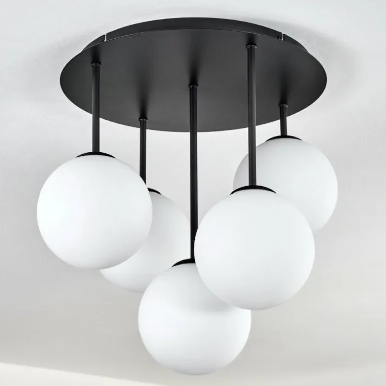 Gastor Plafonnier, Boule lumineuse 45 cm Blanc, 5 lumières