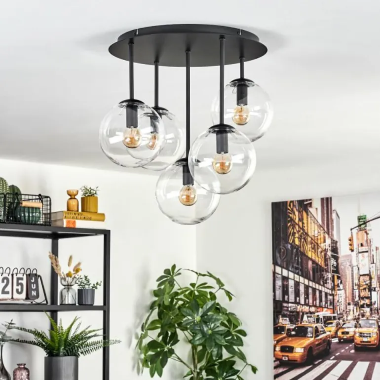 Gastor Plafonnier, Boule lumineuse 45 cm Clair, 5 lumières