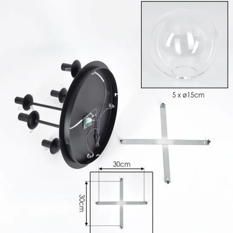 Gastor Plafonnier, Boule lumineuse 45 cm Clair, 5 lumières