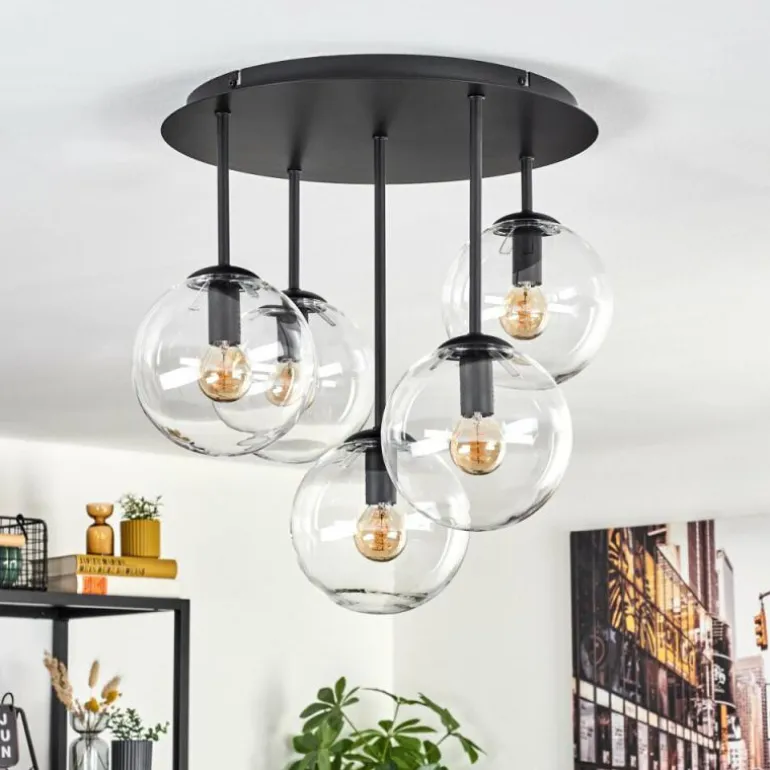 Gastor Plafonnier, Boule lumineuse 45 cm Clair, 5 lumières