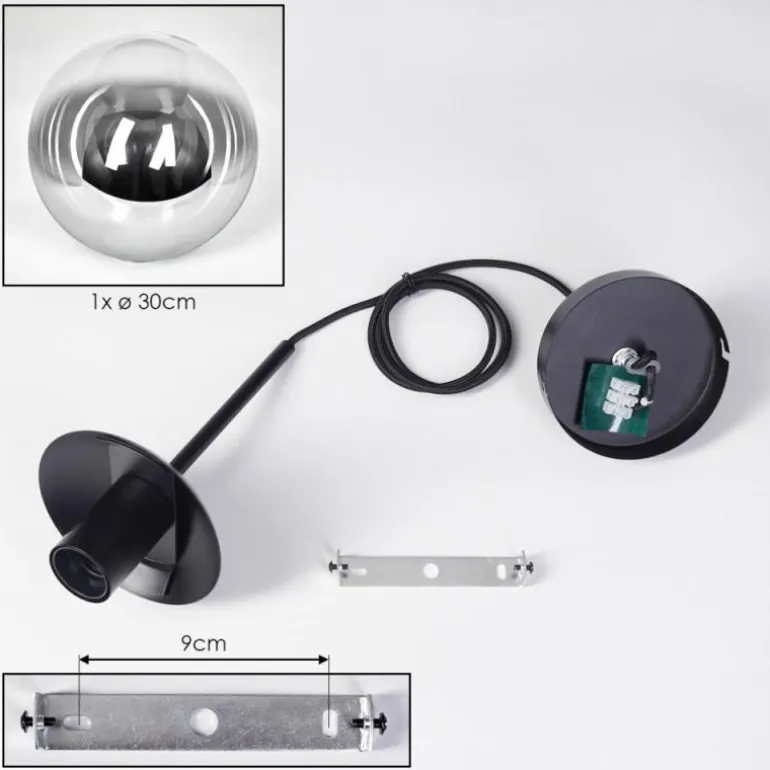 Gastor Suspension, Boule lumineuse Clair, Fumé, 1 lumière