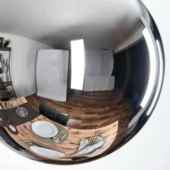 Gastor Suspension, Boule lumineuse 20 cm Chrome, Fumé, 1 lumière