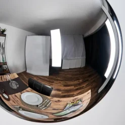 Gastor Suspension, Boule lumineuse 25 cm Chrome, Fumé, 1 lumière