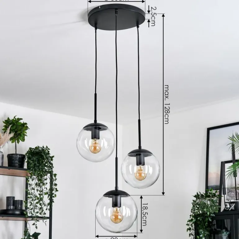 Gastor Suspension, Boule lumineuse 30 cm Clair, 3 lumières