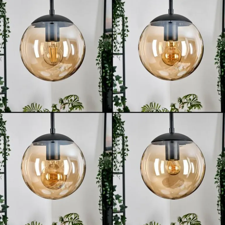 Gastor Suspension, Boule lumineuse 30 cm Ambre, 3 lumières