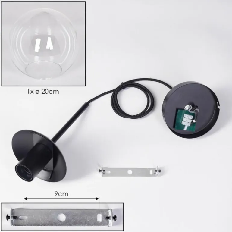 Gastor Suspension, Boule lumineuse Clair, 1 lumière