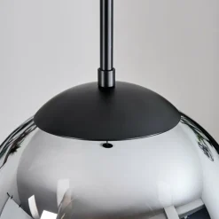 Gastor Suspension, Boule lumineuse 25 cm Chrome, Clair, Fumé, 1 lumière