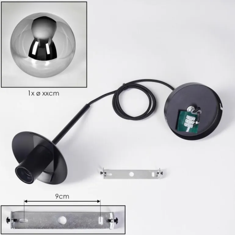 Gastor Suspension, Boule lumineuse 30 cm Fumé, 1 lumière