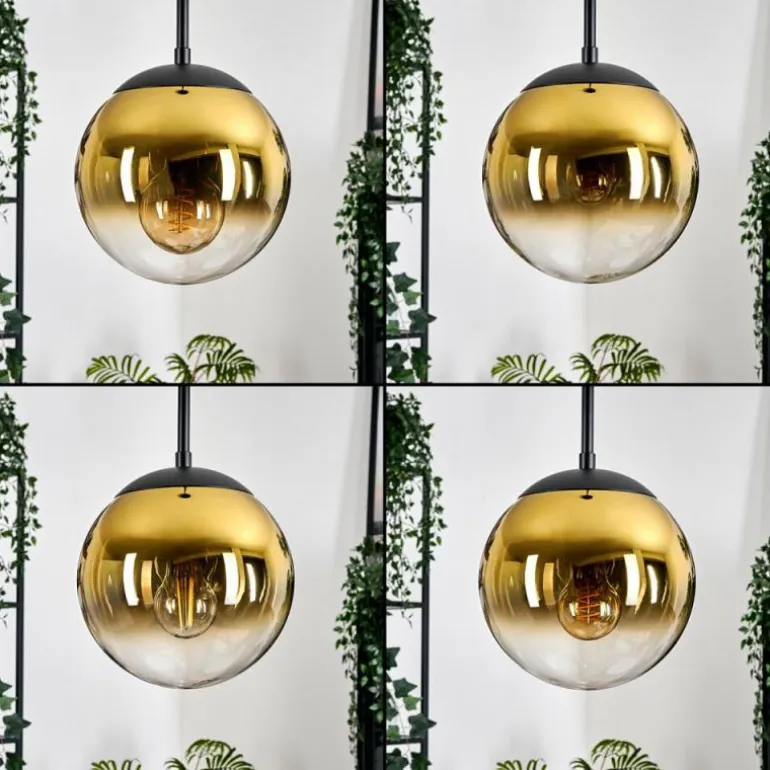 Gastor Suspension, Boule lumineuse Or, Clair, 3 lumières