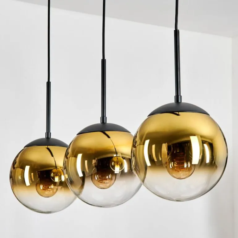 Gastor Suspension, Boule lumineuse Or, Clair, 3 lumières