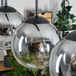 Gastor Suspension, Boule lumineuse Noir, 3 lumières