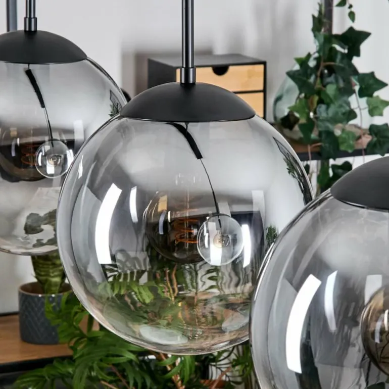 Gastor Suspension, Boule lumineuse Noir, 3 lumières