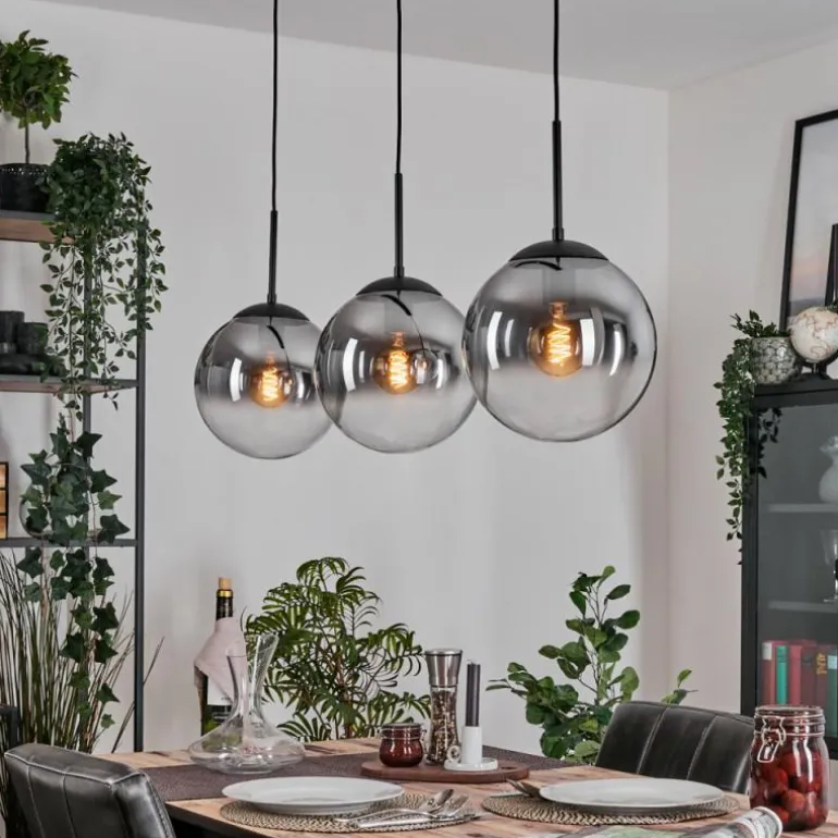 Gastor Suspension, Boule lumineuse Noir, 3 lumières