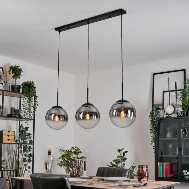 Gastor Suspension, Boule lumineuse Noir, 3 lumières