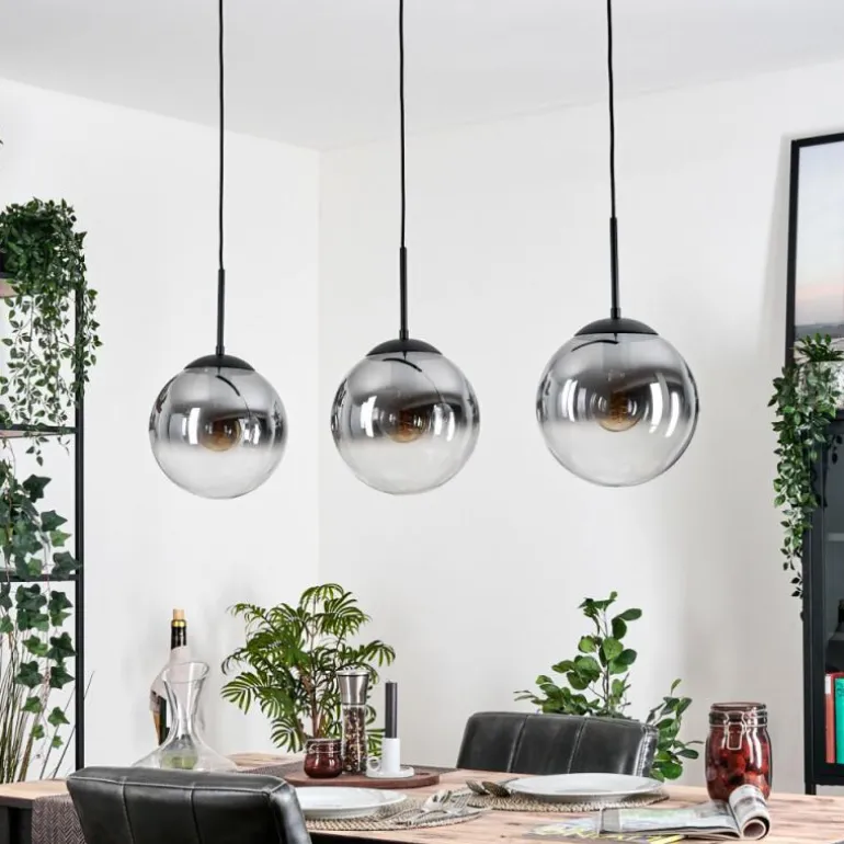 Gastor Suspension, Boule lumineuse Noir, 3 lumières