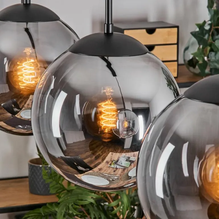 Gastor Suspension, Boule lumineuse Noir, 3 lumières