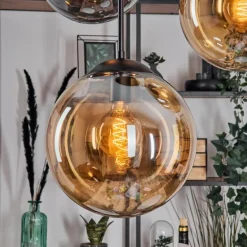 Gastor Suspension, Boule lumineuse 45 cm Noir, 5 lumières