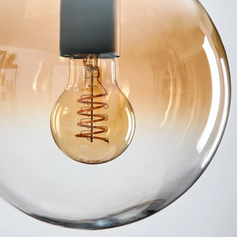 Gastor Suspension, Boule lumineuse Ambre, Clair, 3 lumières