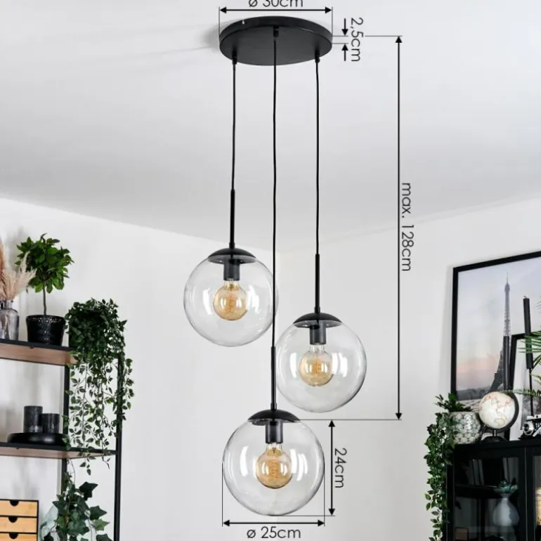 Gastor Suspension, Boule lumineuse Clair, 3 lumières