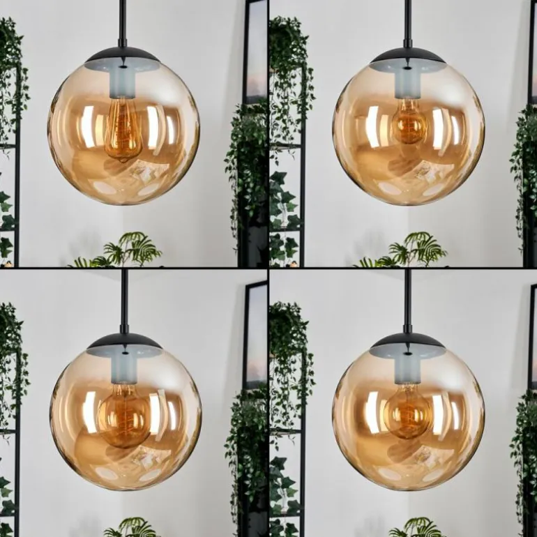 Gastor Suspension, Boule lumineuse Ambre, 3 lumières