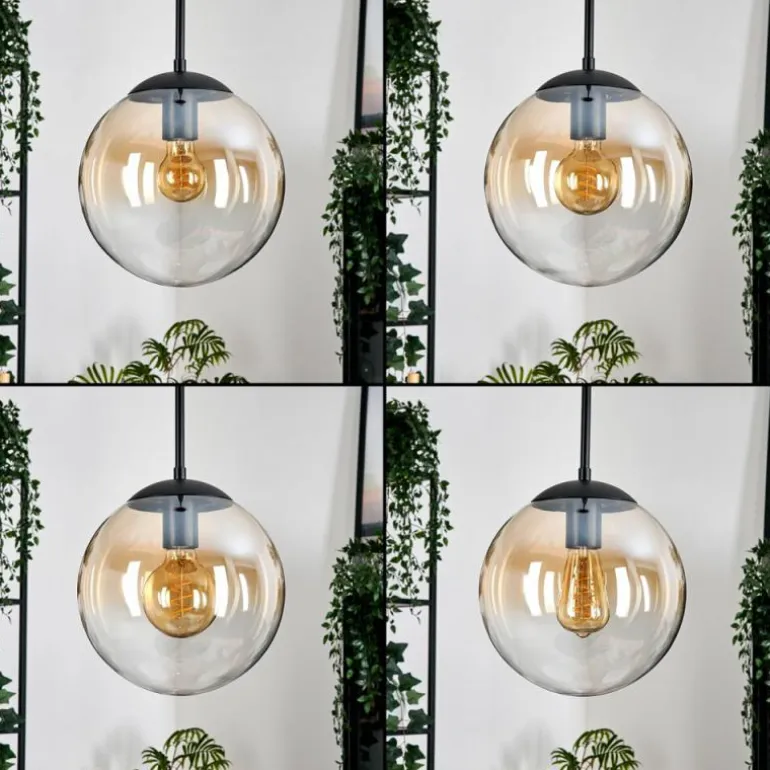 Gastor Suspension, Boule lumineuse Ambre, Clair, 3 lumières