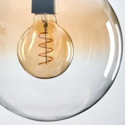 Gastor Suspension, Boule lumineuse Ambre, Clair, 3 lumières