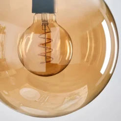 Gastor Suspension, Boule lumineuse 30 cm Ambre, Fumé, 3 lumières