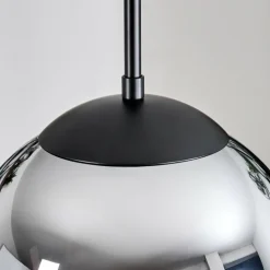 Gastor Suspension, Boule lumineuse 30 cm Chrome, Fumé, 3 lumières