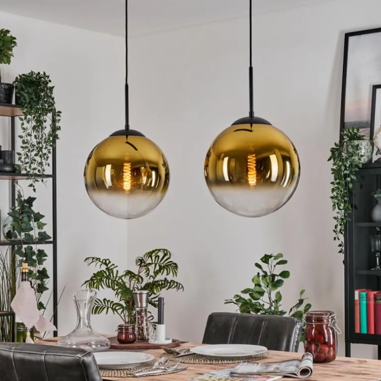Gastor Suspension, Boule lumineuse, Suspension Or, Clair, 2 lumières