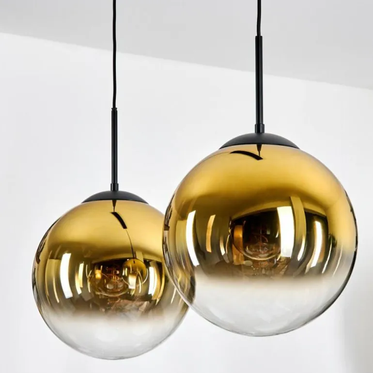 Gastor Suspension, Boule lumineuse, Suspension Or, Clair, 2 lumières