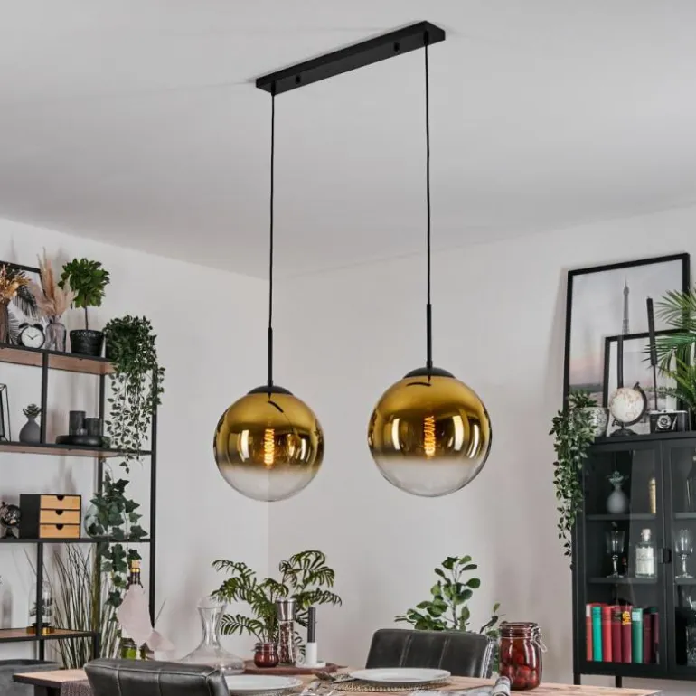 Gastor Suspension, Boule lumineuse, Suspension Or, Clair, 2 lumières