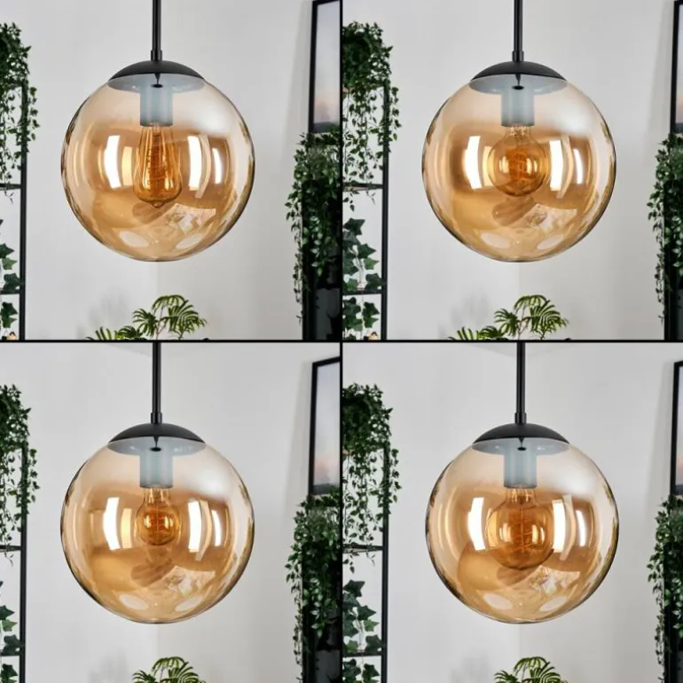 Gastor Suspension, Boule lumineuse, Suspension Ambre, 3 lumières