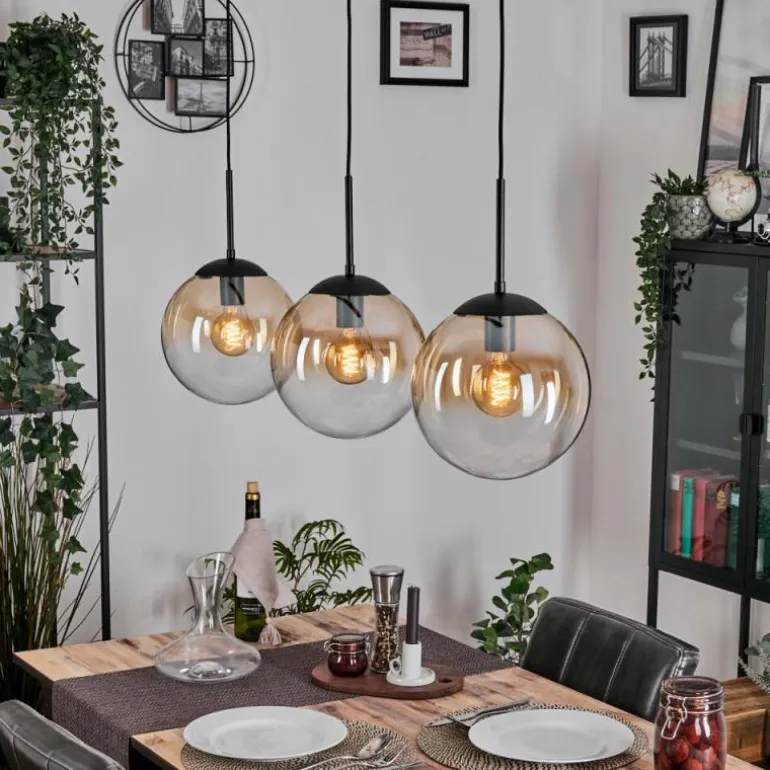 Gastor Suspension, Boule lumineuse, Suspension Ambre, Clair, 3 lumières