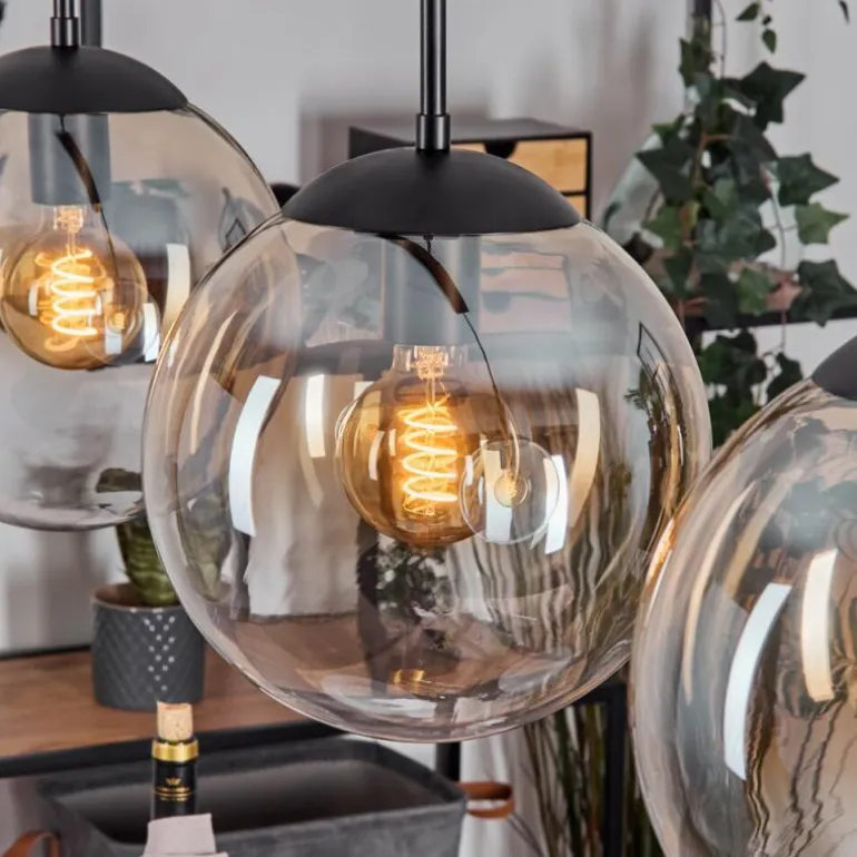 Gastor Suspension, Boule lumineuse, Suspension Ambre, Clair, 3 lumières
