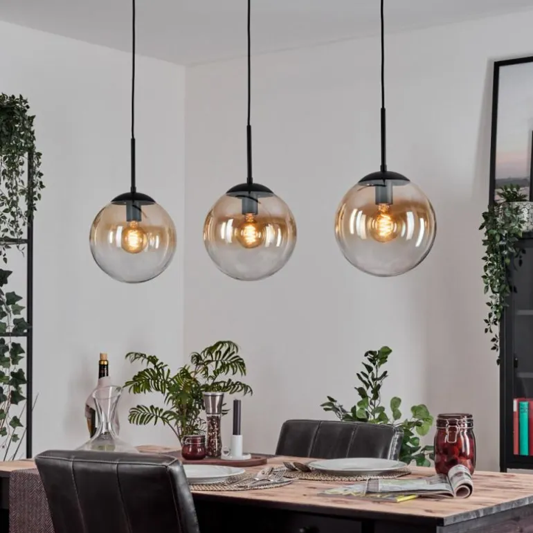 Gastor Suspension, Boule lumineuse, Suspension Ambre, Clair, 3 lumières