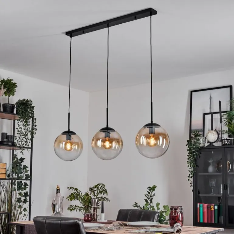 Gastor Suspension, Boule lumineuse, Suspension Ambre, Clair, 3 lumières