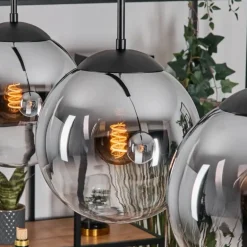 Gastor Suspension, Boule lumineuse, Suspension Chrome, Clair, Fumé, 3 lumières
