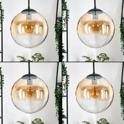 Gastor Suspension, Boule lumineuse, Suspension Ambre, Clair, 3 lumières