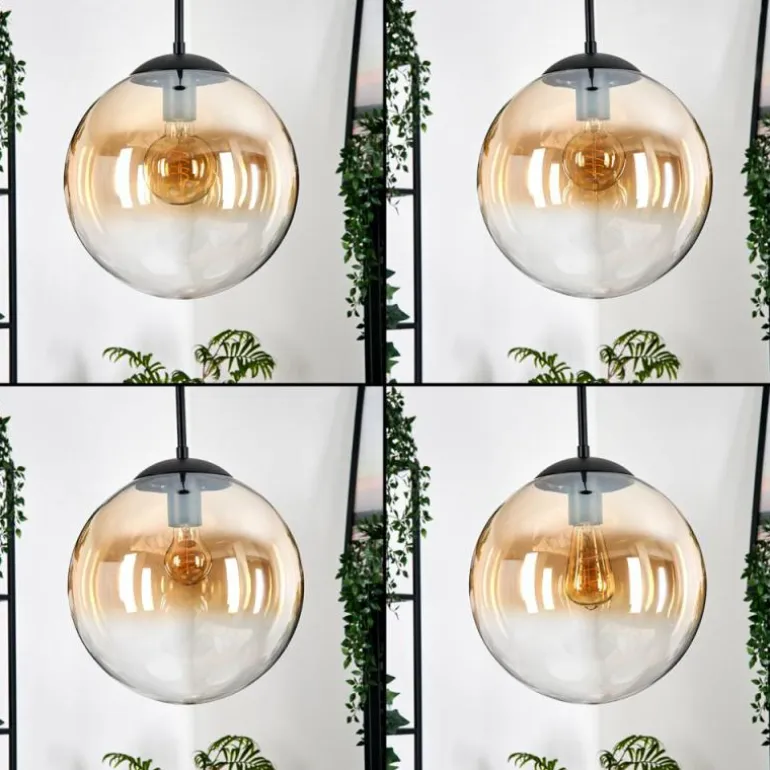 Gastor Suspension, Boule lumineuse, Suspension Ambre, Clair, 3 lumières