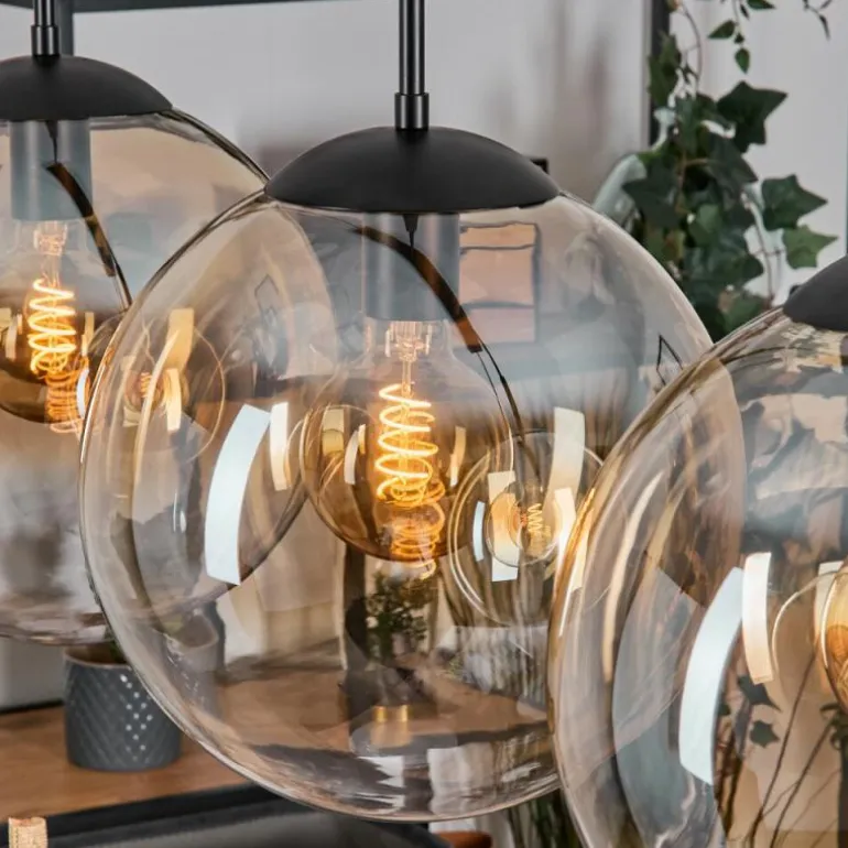 Gastor Suspension, Boule lumineuse, Suspension Ambre, Clair, 3 lumières