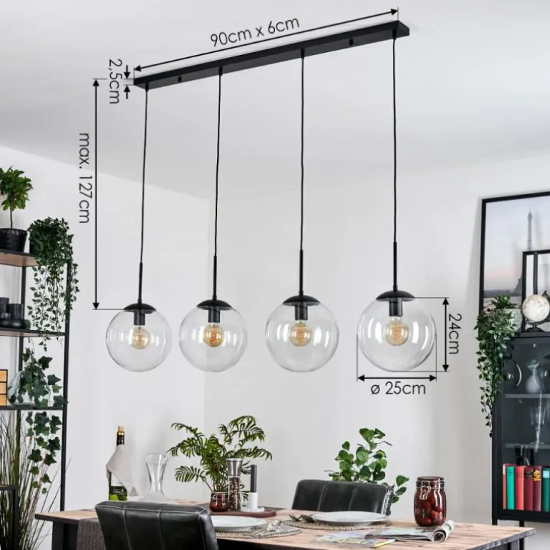 Gastor Suspension, Boule lumineuse, Suspension Clair, 4 lumières