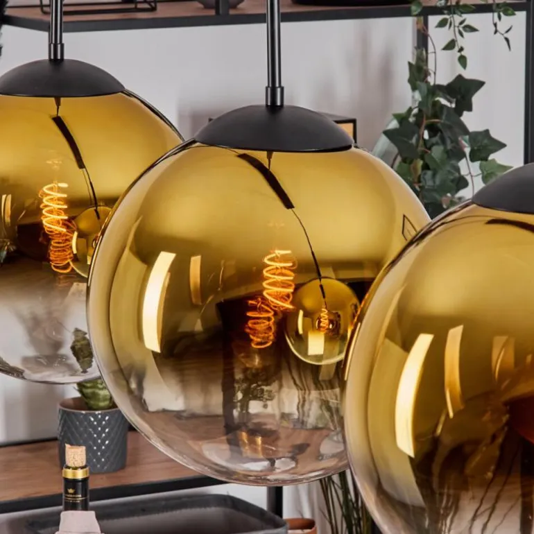 Gastor Suspension, Boule lumineuse, Suspension Or, Clair, 4 lumières