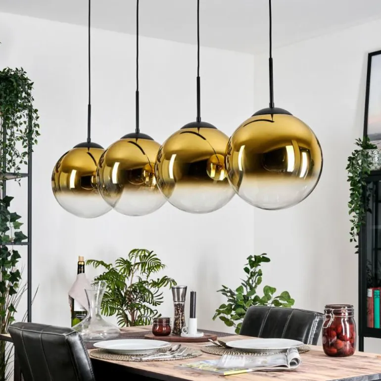 Gastor Suspension, Boule lumineuse, Suspension Or, Clair, 4 lumières
